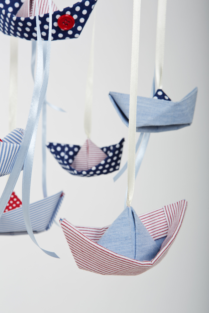 origami boat mobile
