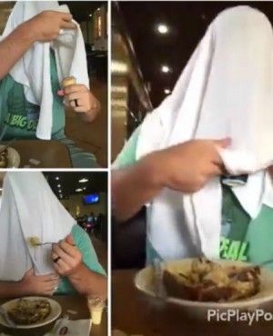 "הלוואי שלא הייתי צריך לאכול עם שמיכה על הראש" "הלוואי שלא הייתי צריך לאכול עם שמיכה על הראש"